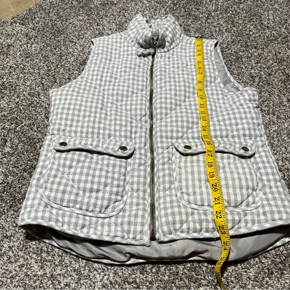 Blue Rain Grey and White Gingham Full Zip Quilted Vest Size Medium See Note - Picture 2 of 8
